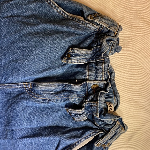 Zara Baggy Paper bag Waist Trousers Jeans Slouchy - Picture 3 of 10